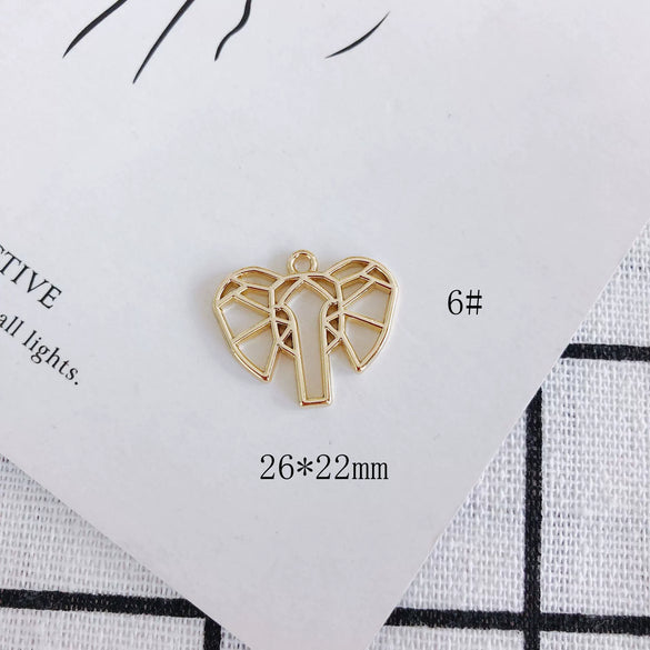 Wholesale Alloy Electroplated Jewelry Accessories Abstract Elephant Sunflower Heart Shaped Pendant Earrings