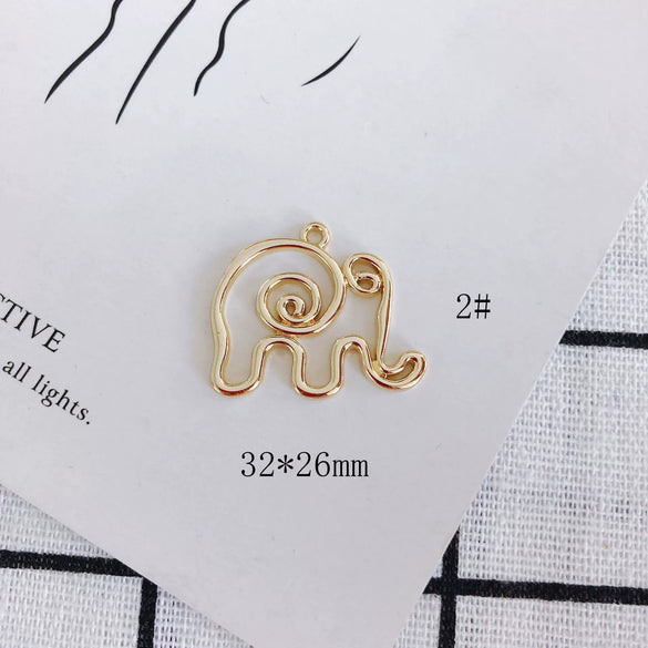 Wholesale Alloy Electroplated Jewelry Accessories Abstract Elephant Sunflower Heart Shaped Pendant Earrings
