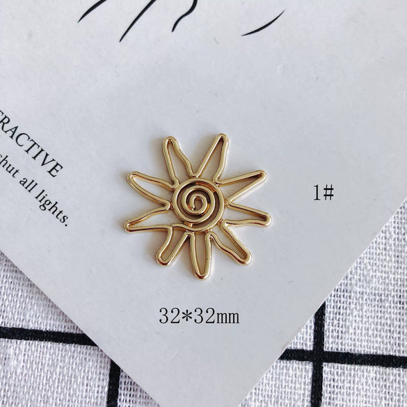 Wholesale Alloy Electroplated Jewelry Accessories Abstract Elephant Sunflower Heart Shaped Pendant Earrings