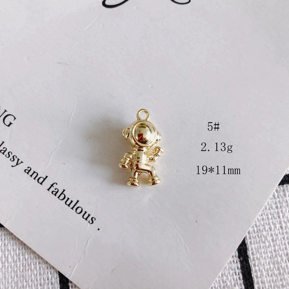Wholesale Alloy Electroplated Jewelry Retro Literary Cut Out Bear Robot Pendant