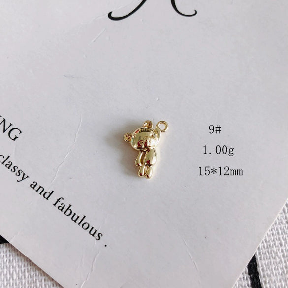 Wholesale Alloy Electroplated Jewelry Retro Literary Cut Out Bear Robot Pendant