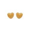 Wholesale Alloy Electroplated 24K Gold Frosted Heart Shape Women's Earrings Simple Style