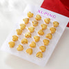 Wholesale Alloy Electroplated 24K Gold Frosted Heart Shape Women's Earrings Simple Style