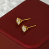 Wholesale Alloy Electroplated 24K Gold Simple Geometric Sixclaw Single Zircon Unisex Earrings