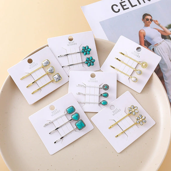 Wholesale Alloy Electroplated Love Flower Shaped Women's Hairpin Jewelry