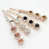 Wholesale Alloy Electroplated Minimalist Flower Edge Metal Hairpin For Women With Rhinestones Hair Accessories