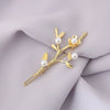 Wholesale Alloy Electroplated Mori Style Plant Flowers Tassel Hair Clip For Women