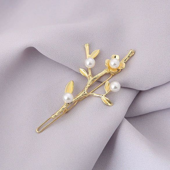 Wholesale Alloy Electroplated Mori Style Plant Flowers Tassel Hair Clip For Women