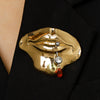 Wholesale Alloy Electroplated Mouthshaped Lip Brooch Women's Accessories