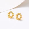 Wholesale Alloy Electroplated Real Gold Flower Earrings For Women Small Fresh Style