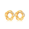 Wholesale Alloy Electroplated Real Gold Flower Earrings For Women Small Fresh Style