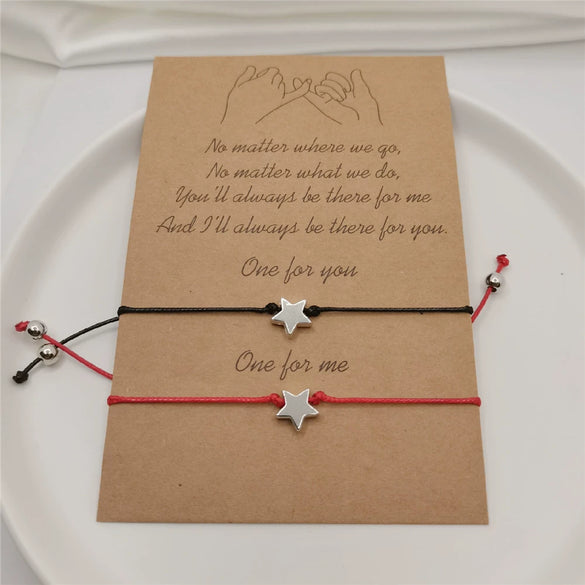 Wholesale Alloy Electroplated Simple Five Pointed Star Couple Bracelet Jewelry