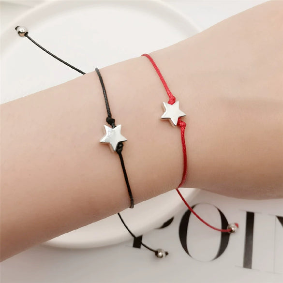 Wholesale Alloy Electroplated Simple Five Pointed Star Couple Bracelet Jewelry