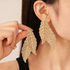 Wholesale Alloy Electroplated Simple Plant Flower And Leaf Pattern Pin Earrings For Women