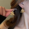 Wholesale Alloy Electroplated Simple Plant Flower And Leaf Pattern Pin Earrings For Women