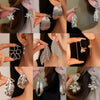 Wholesale Alloy Electroplated Simple Plant Flower And Leaf Pattern Pin Earrings For Women