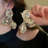Wholesale Alloy Electroplated Simple Plant Flower And Leaf Pattern Pin Earrings For Women