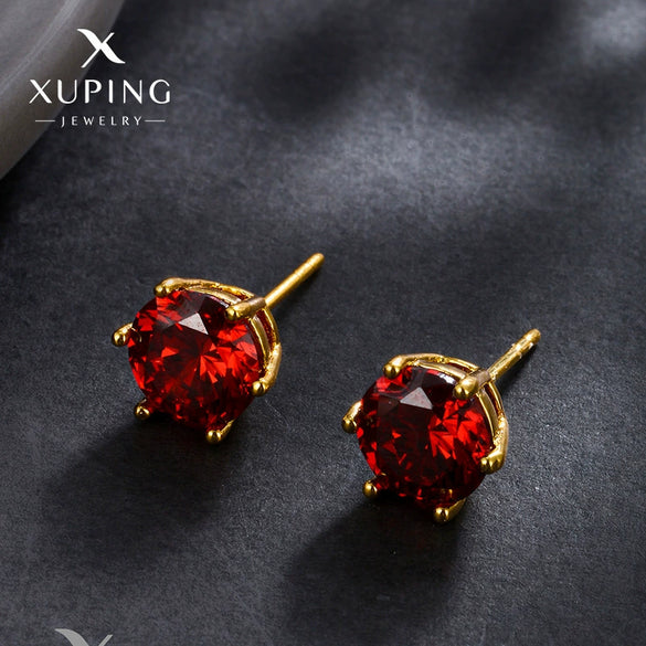 Wholesale Alloy Electroplated Single Zircon Women's Fashion Simple Highend Exquisite Jewelry Earrings