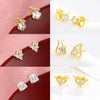Wholesale Alloy Electroplated Single Zircon Women's Fashion Simple Highend Exquisite Jewelry Earrings
