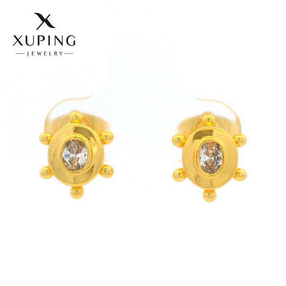 Wholesale Alloy Electroplated Single Zircon Women's Fashion Simple Highend Exquisite Jewelry Earrings