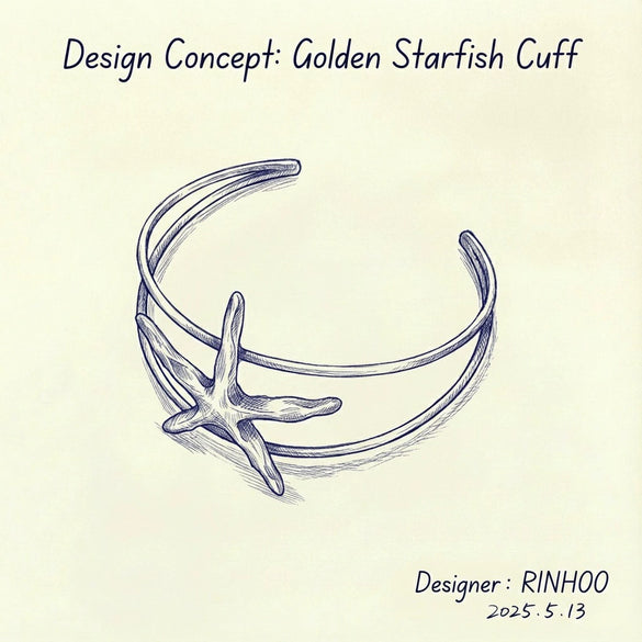 Wholesale Alloy Electroplated Starfish Adjustable Open Bracelet Modern Minimalist Animal Style Accessories