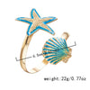 Wholesale Alloy Electroplated Starfish Shell Bracelet Jewelry For Women Creative Exaggerated Open Vacation Style