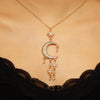Wholesale Alloy Electroplated Sun Moon Star Cloud Universe Pattern Necklace And Earring Set For Women