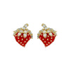 Wholesale Alloy Electroplated Sweet Fruitshaped Strawberry Earrings For Women