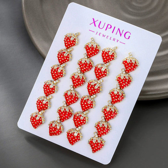 Wholesale Alloy Electroplated Sweet Fruitshaped Strawberry Earrings For Women