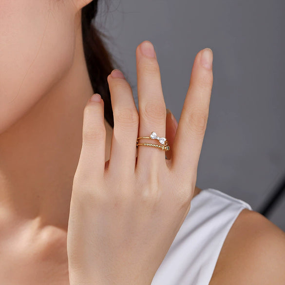 Wholesale Alloy Electroplated Sweet Style Bowknot Open Ring For Women