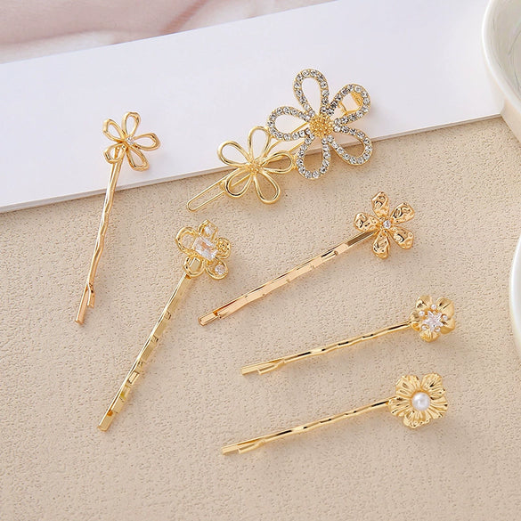 Wholesale Alloy Electroplated Sweet Style Flower Women's Hairpin
