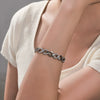 Wholesale Alloy Electroplated Wave Pattern Microinlaid Zircon Unisex Personality Geometric Style Bracelet