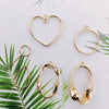 Wholesale Alloy Electroplating Geometric Heart Drop Double Hanging Earrings Pendant Jewelry Accessories
