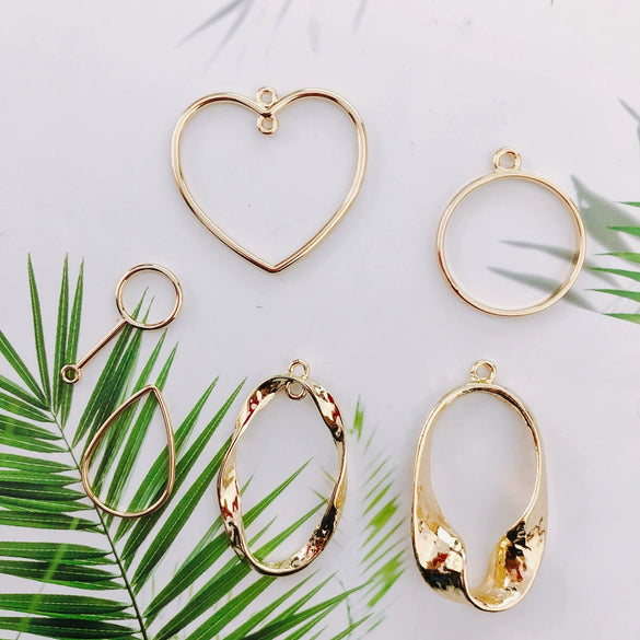 Wholesale Alloy Electroplating Geometric Heart Drop Double Hanging Earrings Pendant Jewelry Accessories