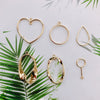 Wholesale Alloy Electroplating Geometric Heart Drop Double Hanging Earrings Pendant Jewelry Accessories