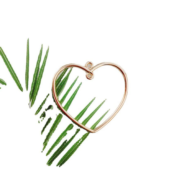Wholesale Alloy Electroplating Geometric Heart Drop Double Hanging Earrings Pendant Jewelry Accessories