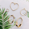 Wholesale Alloy Electroplating Geometric Heart Drop Double Hanging Earrings Pendant Jewelry Accessories