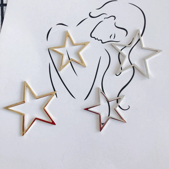 Wholesale Alloy Electroplating Hollow Fivepointed Star Earrings Jewelry Accessories