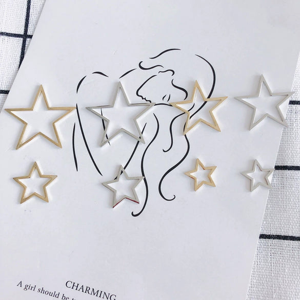 Wholesale Alloy Electroplating Hollow Fivepointed Star Earrings Jewelry Accessories