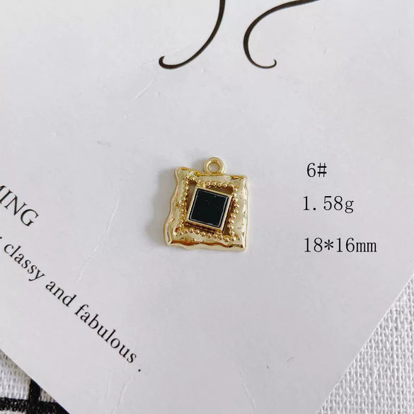 Wholesale Alloy Electroplating Jewelry Accessories Star Love Lock Hollow Inlay Small Pendant