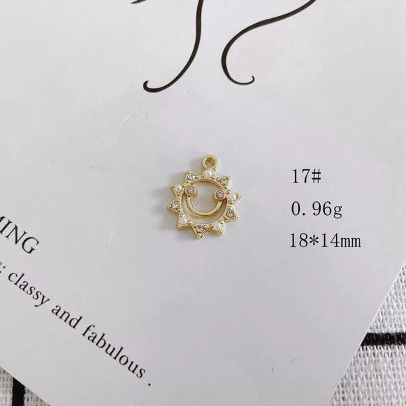 Wholesale Alloy Electroplating Jewelry Accessories Star Love Lock Hollow Inlay Small Pendant
