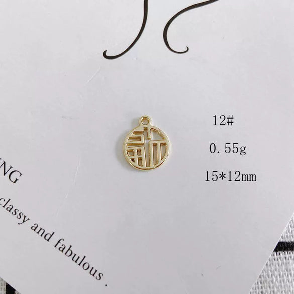 Wholesale Alloy Electroplating Jewelry Accessories Star Love Lock Hollow Inlay Small Pendant
