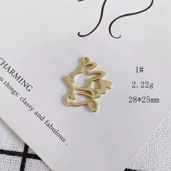 Wholesale Alloy Electroplating Jewelry Accessories Star Love Lock Hollow Inlay Small Pendant