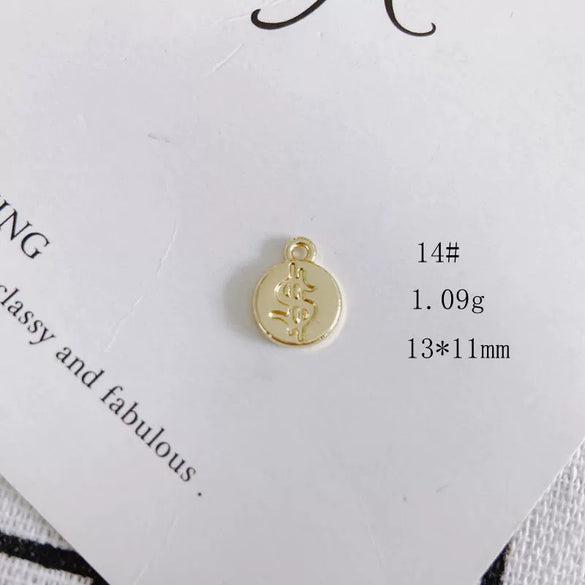 Wholesale Alloy Electroplating Jewelry Accessories Star Love Lock Hollow Inlay Small Pendant
