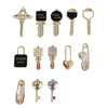 Wholesale Alloy Electroplating Key Love Lock Inlaid Pearl Hollow Small Pendant Accessories