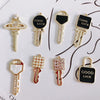 Wholesale Alloy Electroplating Key Love Lock Inlaid Pearl Hollow Small Pendant Accessories
