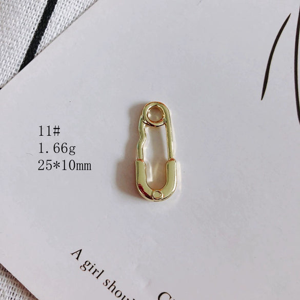 Wholesale Alloy Electroplating Key Love Lock Inlaid Pearl Hollow Small Pendant Accessories