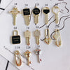 Wholesale Alloy Electroplating Key Love Lock Inlaid Pearl Hollow Small Pendant Accessories