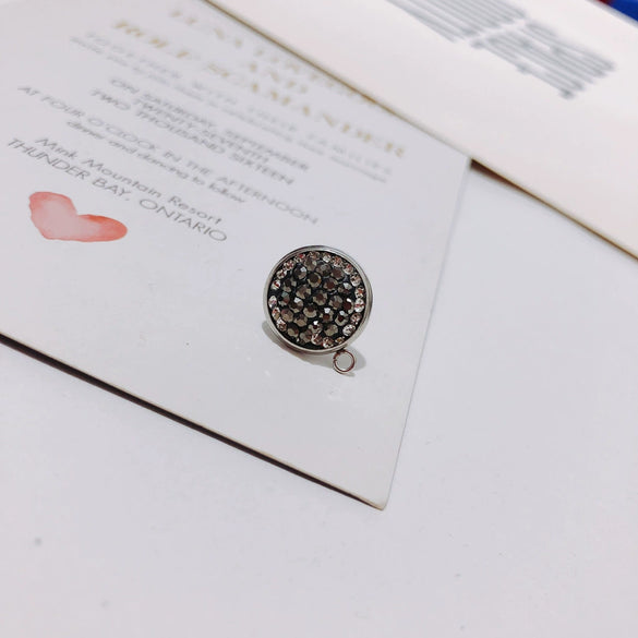 Wholesale Alloy Electroplating Round Micro Diamond Jewelry Accessories Earrings Pendant