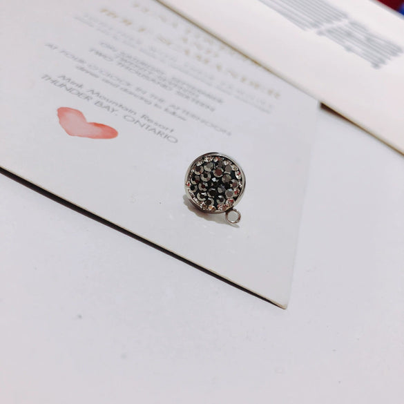 Wholesale Alloy Electroplating Round Micro Diamond Jewelry Accessories Earrings Pendant